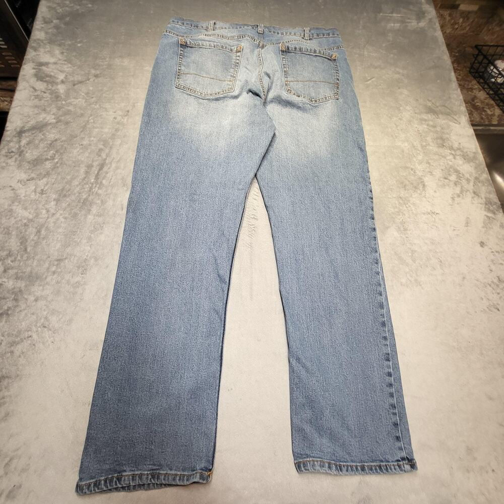 Falls Creek Jeans Mens 40x32 Blue Light Wash Straight Relaxed Denim Pockets - Picture 8 of 9